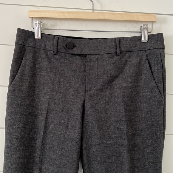 Vince Size 10 woman cool wool blend pants with leather trim and ankle zip - Picture 2 of 13